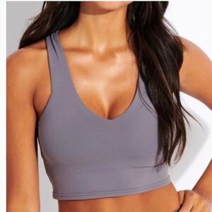 Alo airbrush real bra tank lavender smoke